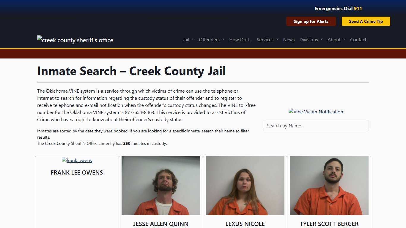Inmate Search | Creek County Sheriff's Office