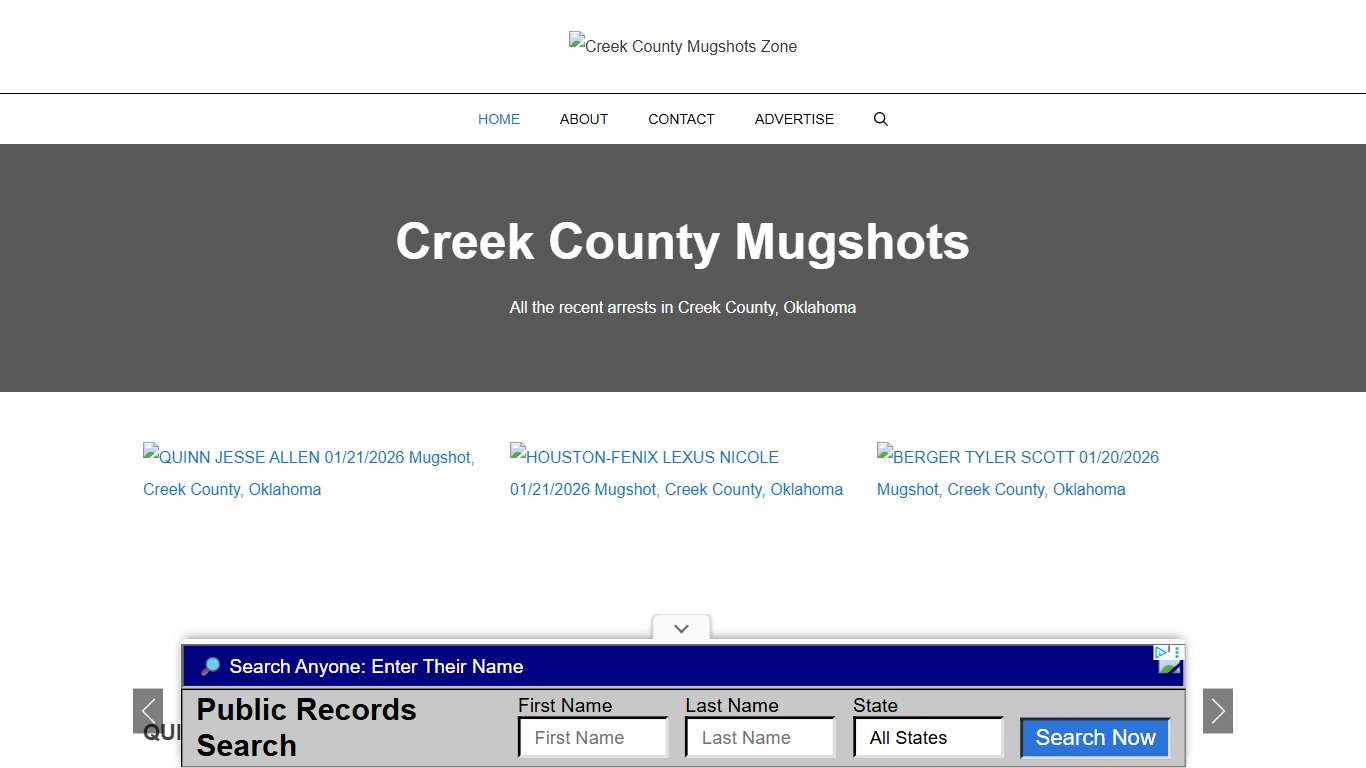 Creek County Mugshots Zone
